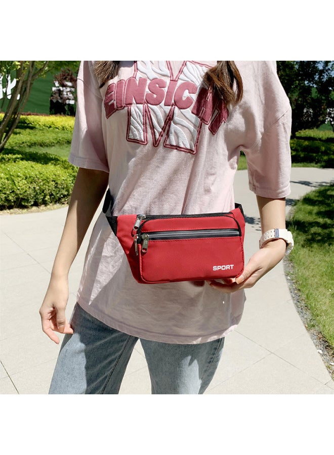 Generic Men's And Women's Crossbody Bag Water-repellent Shoulder Bag Outdoor Sports Wear-resistant Multifunctional Mobile Phone Bag Waist Bag-Color:0507 Black  - Image 5