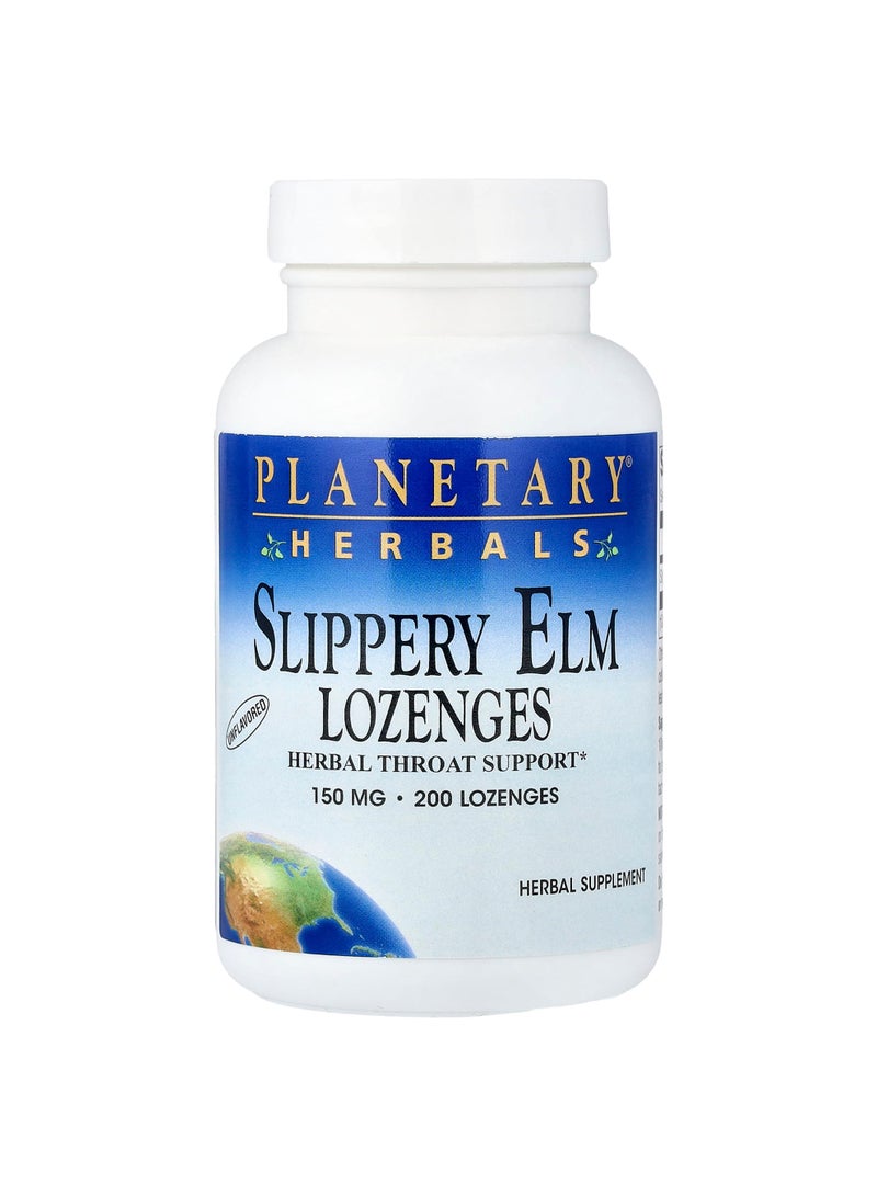 PLANETARY HERBALS Slippery Elm Lozenges, Unflavored, 150 mg, 200 Lozenges