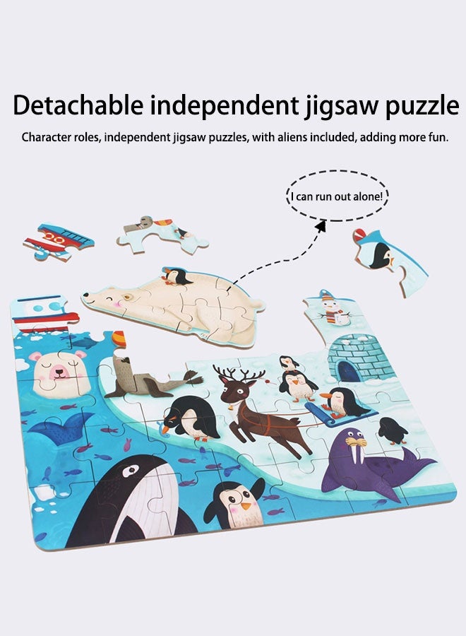 شيانغ يو 1 تركيب ألعاب خشبية للحيوانات ألعاب أحجية الصور المقطوعة للأطفال - Image 4