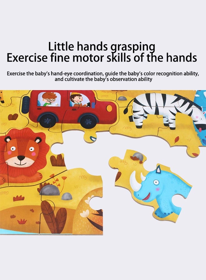 شيانغ يو 1 تركيب ألعاب خشبية للحيوانات ألعاب أحجية الصور المقطوعة للأطفال - Image 5