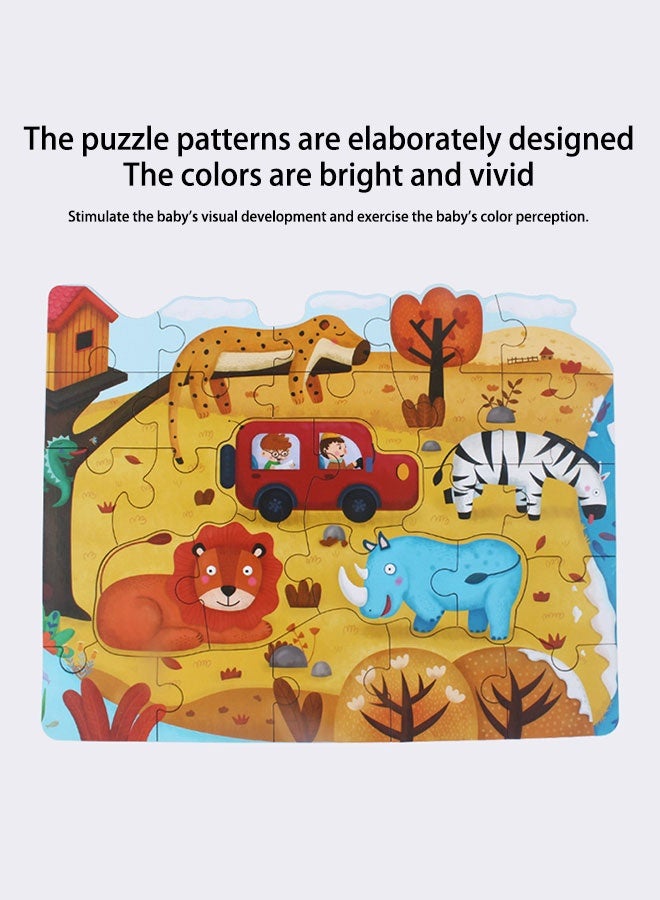 شيانغ يو 1 تركيب ألعاب خشبية للحيوانات ألعاب أحجية الصور المقطوعة للأطفال - Image 3