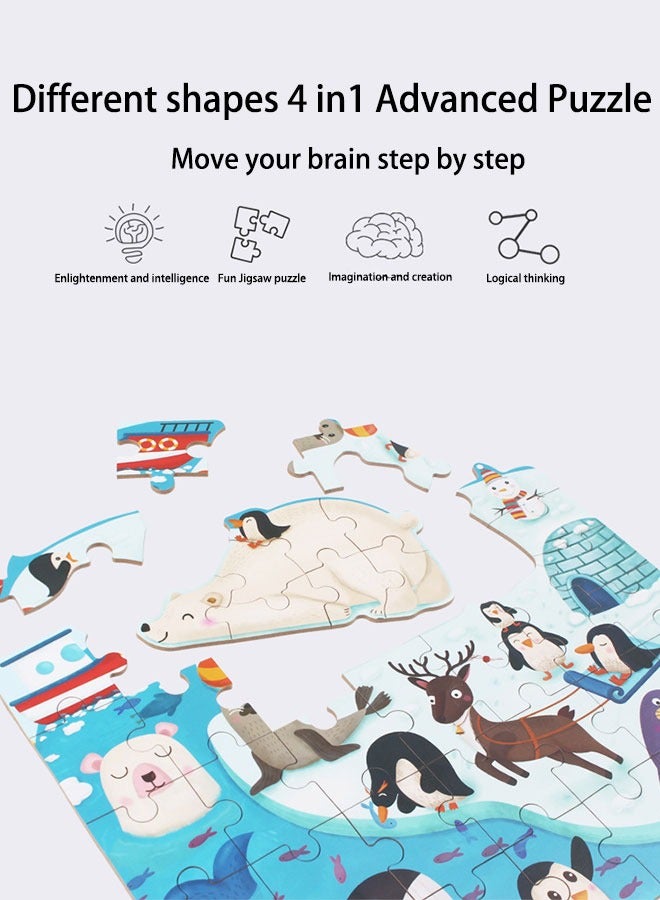 شيانغ يو 1 تركيب ألعاب خشبية للحيوانات ألعاب أحجية الصور المقطوعة للأطفال - Image 2