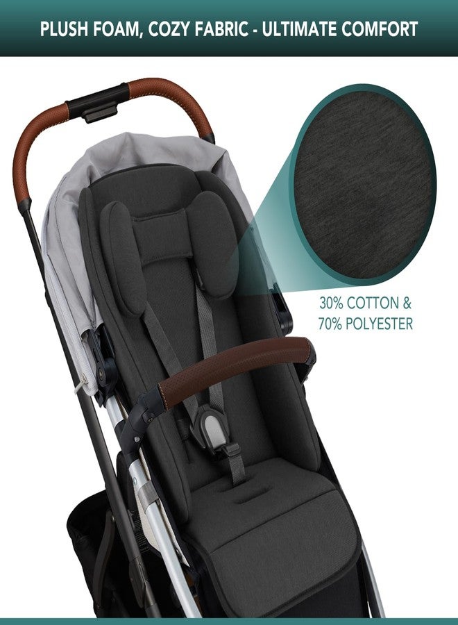 مقعد مبطن للأطفال الرضع متوافق مع مقاعد Uppababy Vista، Vista V2، Vista3، Cruz، Cruz V2، Cruz V3، RumbleSeat، V2، V3، حشوة مريحة 2 في 1 من حديثي الولادة إلى الأطفال الصغار، مادة بطانة جديدة ومحسّنة للأطفال. - Image 4