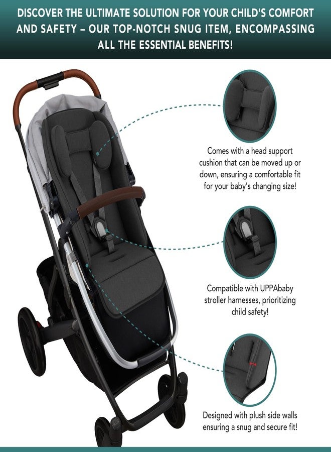 مقعد مبطن للأطفال الرضع متوافق مع مقاعد Uppababy Vista، Vista V2، Vista3، Cruz، Cruz V2، Cruz V3، RumbleSeat، V2، V3، حشوة مريحة 2 في 1 من حديثي الولادة إلى الأطفال الصغار، مادة بطانة جديدة ومحسّنة للأطفال. - Image 3