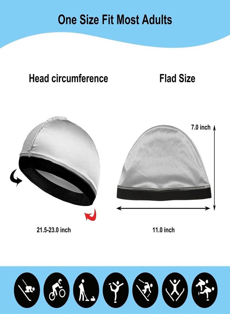 SYOSI 4Pcs Wave Cap, Silky Satin Silk Stocking Wave Caps for 360 Waves, Good Compression Over Silky Durag for Men, Large Size Stain Caps Suitable for Adult Wave, Silk Durag for Men Women Waves - Image 5