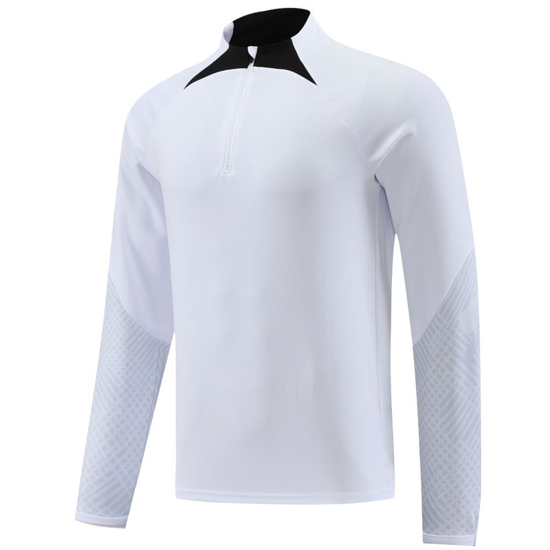 Generic Foreign trade wholesale semi-pull football uniforms training clothes outdoor sports running long sleeve sportswear autumn and winter group clothes appearance clothes 5007 white 