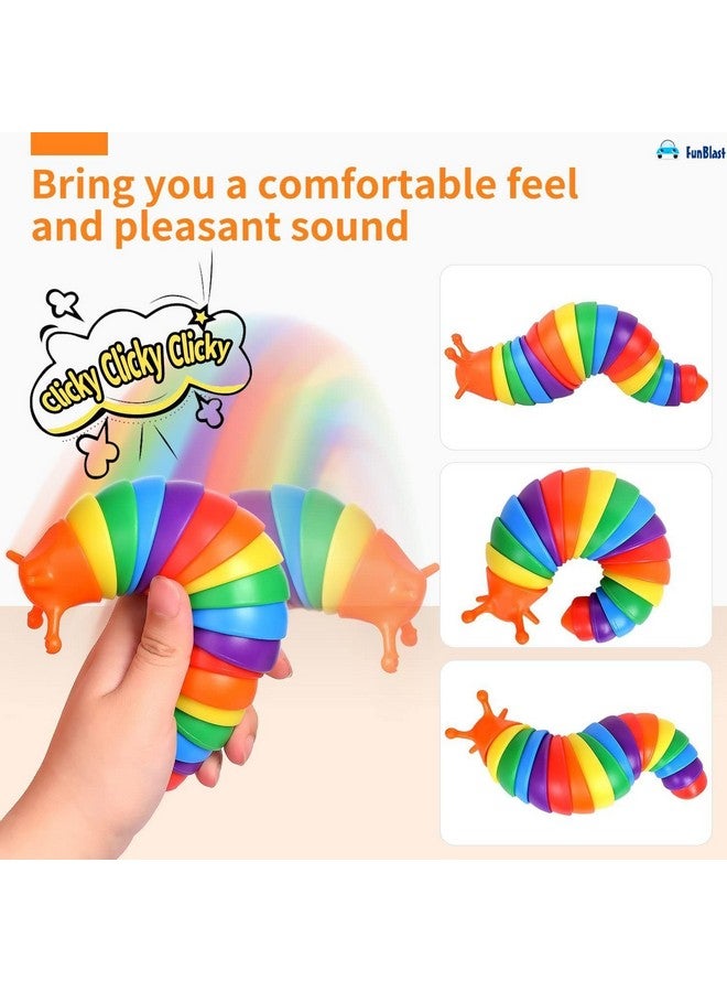 FunBlast Slug Toys - Small Slug Fidget Toys with Light, Baby Toys, Sensory Toys for Kids, Clicks Sound Making Toy, Flexible Stretchable Joints Toy for Anxiety, Autism, Slug Fidget Toys (1 Pc) - Image 3