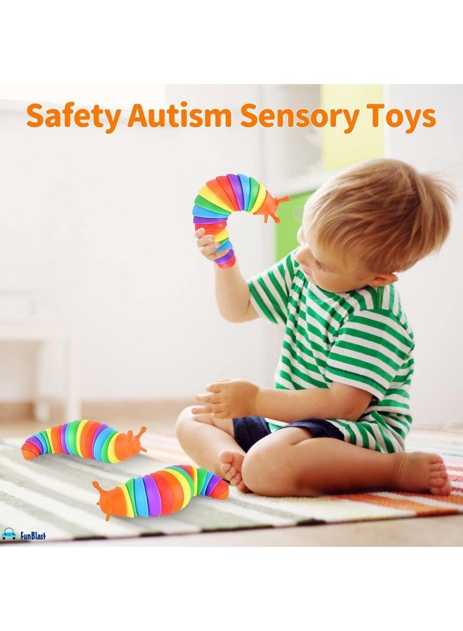 FunBlast Slug Toys - Small Slug Fidget Toys with Light, Baby Toys, Sensory Toys for Kids, Clicks Sound Making Toy, Flexible Stretchable Joints Toy for Anxiety, Autism, Slug Fidget Toys (1 Pc) - Image 4