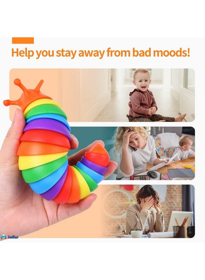 FunBlast Slug Toys - Small Slug Fidget Toys with Light, Baby Toys, Sensory Toys for Kids, Clicks Sound Making Toy, Flexible Stretchable Joints Toy for Anxiety, Autism, Slug Fidget Toys (1 Pc) - Image 5
