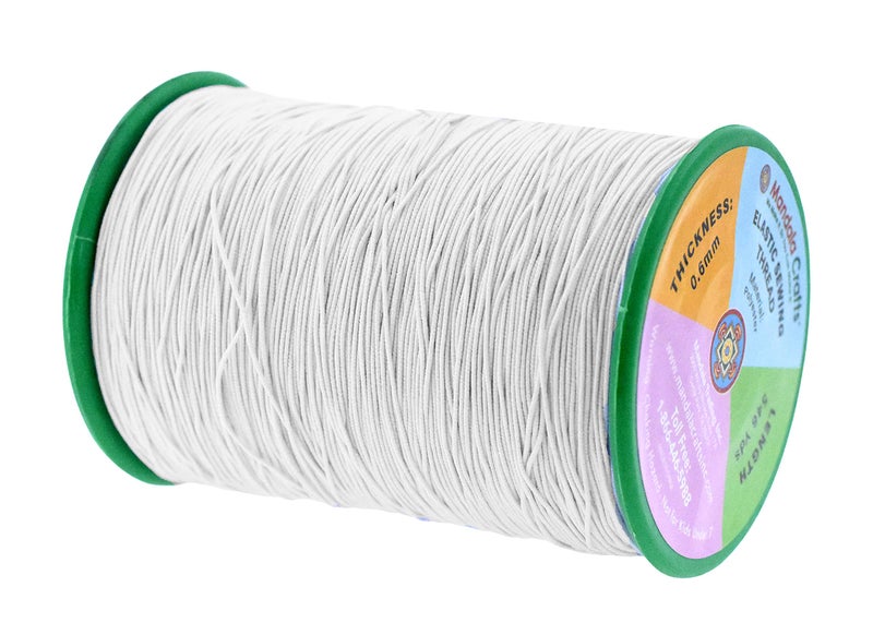 Mandala Crafts White Shirring Elastic Thread for Sewing, Knitting, Smocking, and DIY Crafts - 546 Yards 0.6mm Fine Thin Stretch Thread for Sewing Machines - Image 2