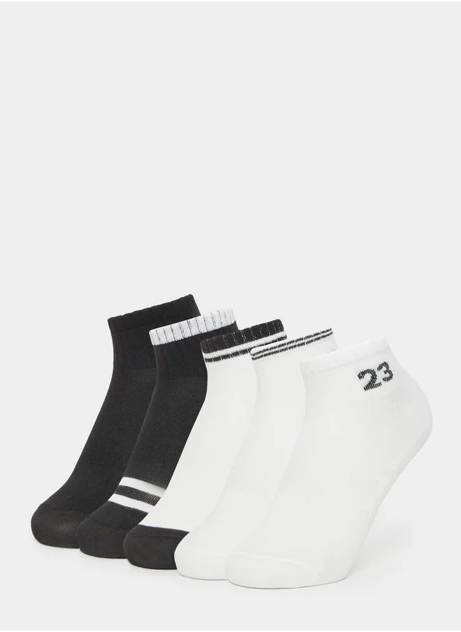 Styli Set of 5 - Ribbed Cuff Ankle Socks