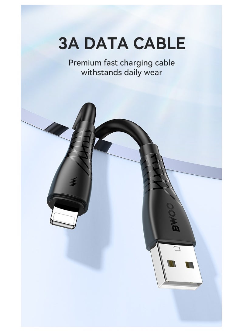 بوو كابل شحن USB-A إلى Lightning صديق للبشرة من السيليكون السائل باللون الأسود - Image 4