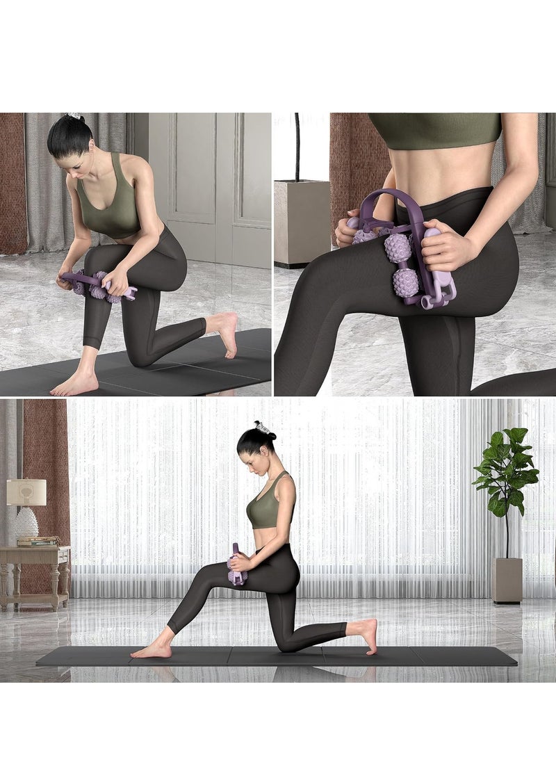 SYOSI Muscle Roller Stick, Body Massage Stick - Release Myofascial Trigger Points Reduce Muscle Soreness Tightness Leg Cramps & Back Pain Purple  - Image 2
