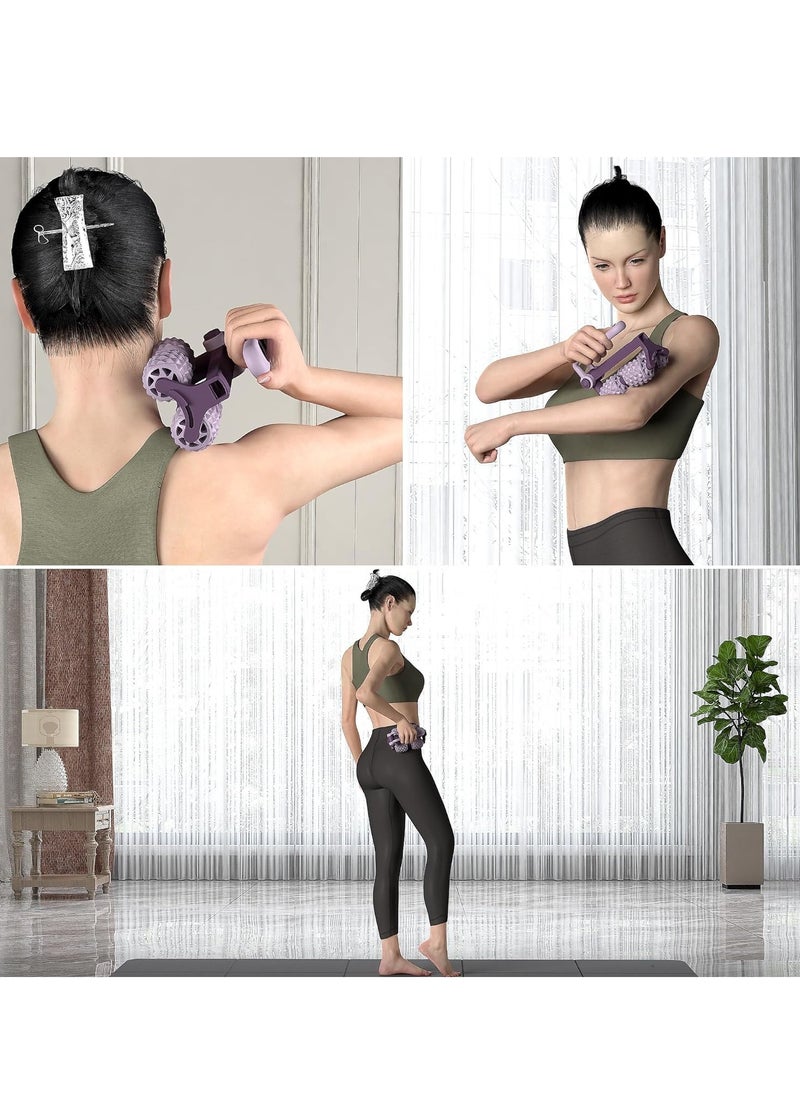 SYOSI Muscle Roller Stick, Body Massage Stick - Release Myofascial Trigger Points Reduce Muscle Soreness Tightness Leg Cramps & Back Pain Purple  - Image 3