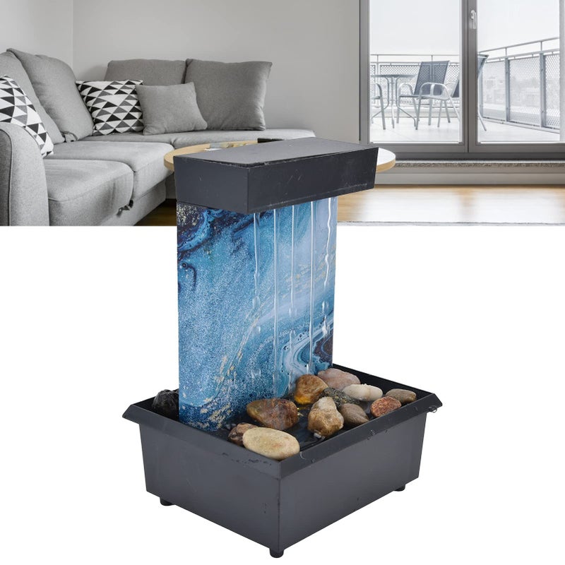 USB Marble Water Fountain with LED Lights and Natural Stones for Home Office Desk Decoration - Image 4