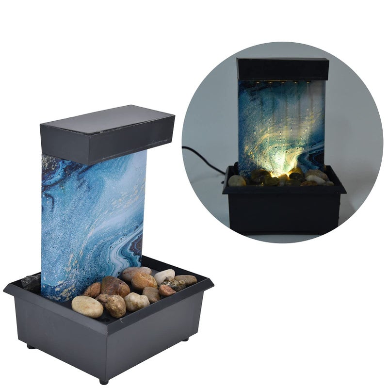 USB Marble Water Fountain with LED Lights and Natural Stones for Home Office Desk Decoration - Image 5