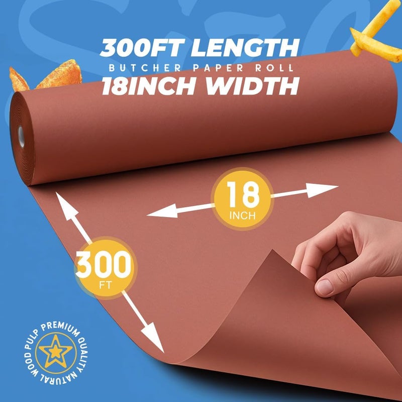 PH PERKHOMY Pink Butcher Paper Roll 18" x 3600" (300') for Smoker BBQ Grilling Smoking Meat Unbleached Uncoated Unwaxed (Pink, 18" x 300') - Image 2