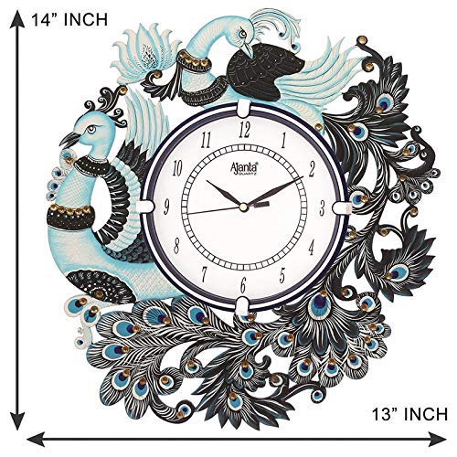 CIRCADIAN Ajanta Wooden Handpainted Desginer Wall Clock for Home | Living Room | Office | Bedroom|Multicolour - Image 2