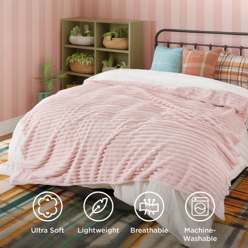 Bedsure GentleSoft Blankets Queen Size for Bed - Cozy Soft Blankets for Women, Cute Large Fleece Throws for Girls, Crystal Pink, 90x90 Inches - Image 5