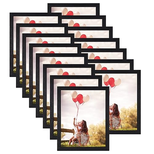 HORLIMER 8x10 Picture Frame Set of 15, Black Picture Frames Display 8 by 10 Photo for Wall or Tabletop - Image 1