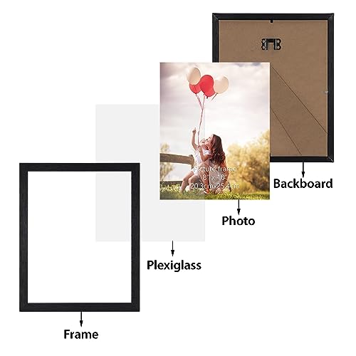 HORLIMER 8x10 Picture Frame Set of 15, Black Picture Frames Display 8 by 10 Photo for Wall or Tabletop - Image 2