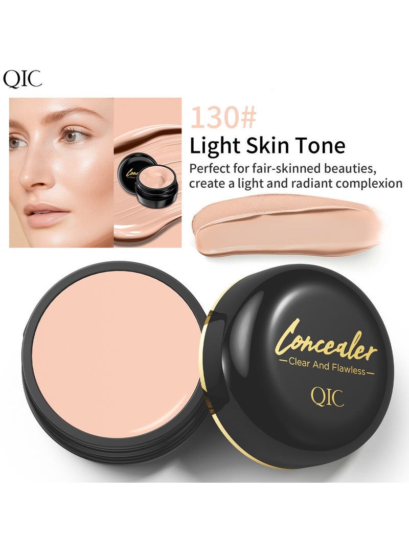 كيو اي سي крем كونسيلر كامل التغطية QIC - صيغة محفوظة من الماء، نIVO مات، מתאי�م لجميع لونات البشرة، يخفي الجرح والبقع الداكنة بفعالية، مستدام للفترة الطويلة، لونات متعددة متاحة، صيغة قائمة على المكونات النباتية（#130） - Image 1
