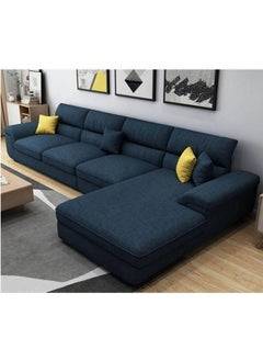 Al Home 5 Seater L-shape Sofa - Linen - Blue - 85x200x300x85 Cm  - Image 1