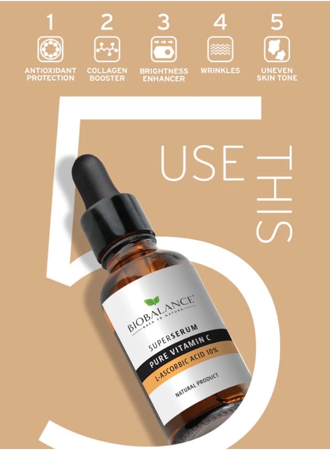 بايو بالانس سيروم بيوبالانس فائق فيتامين سي 10%، 30 مل - حمض الأسكوربيك لتفتيح البشرة والعناية بمضادات الأكسدة - Image 5