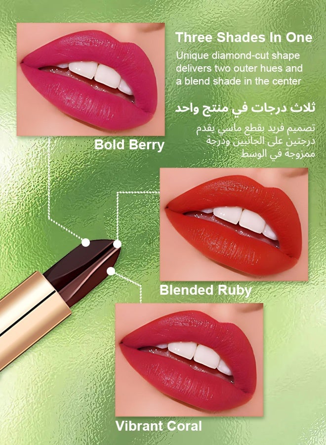 فايبلي أحمر شفاه مات ثلاثي الألوان من فيبلي | مرطب بالصبار، مقاوم للماء، طويل الأمد، لا ينتقل ولا يلطخ الحجاب | مثالي لرمضان والاستخدام اليومي في الإمارات العربية المتحدة - Image 2
