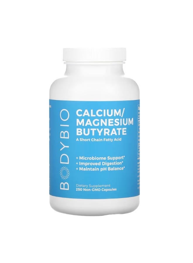 بودي بايو Calcium  Magnesium Butyrate 250 Non GMO Capsules - Image 1