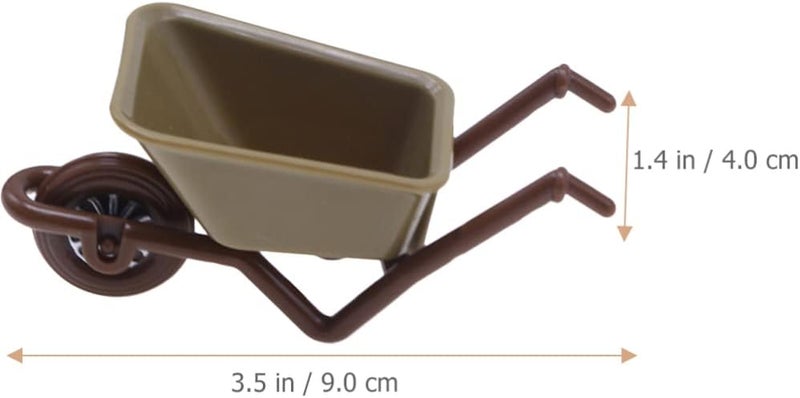 VICASKY 6pcs Miniature Wheelbarrow Model Mini Plastic Cart Realistic Dollhouse Wheelbarrow for Landscape Garden and Crafts Realistic Mini Farm Tool for Display - Image 2