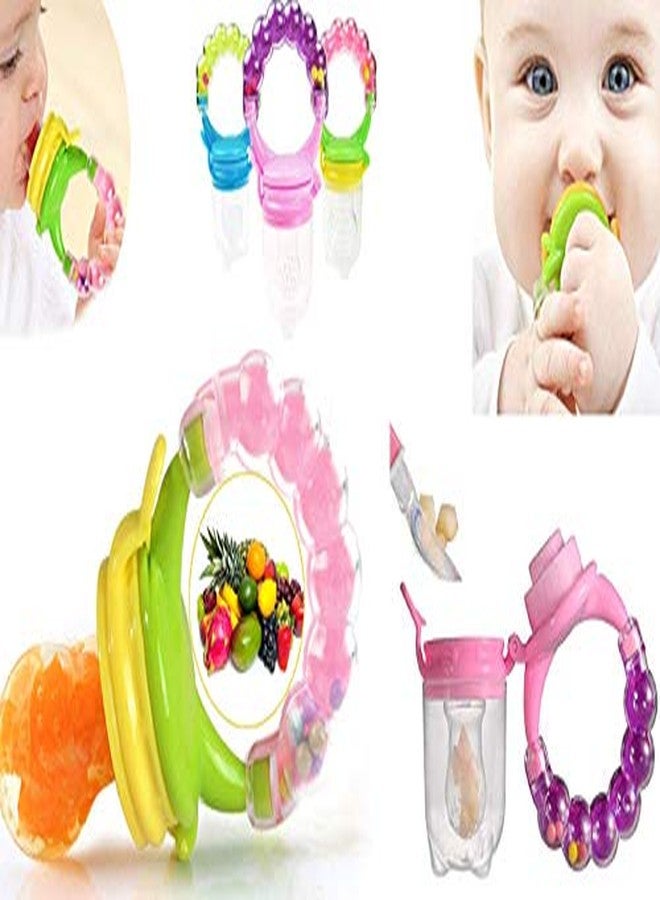Miracle Moms Organic Baby's BPA-Free Silicone Nipple Food Nibbler/Fruit Feeder with Rattle Handle (Multicolour, 6-12 Months) - Image 5