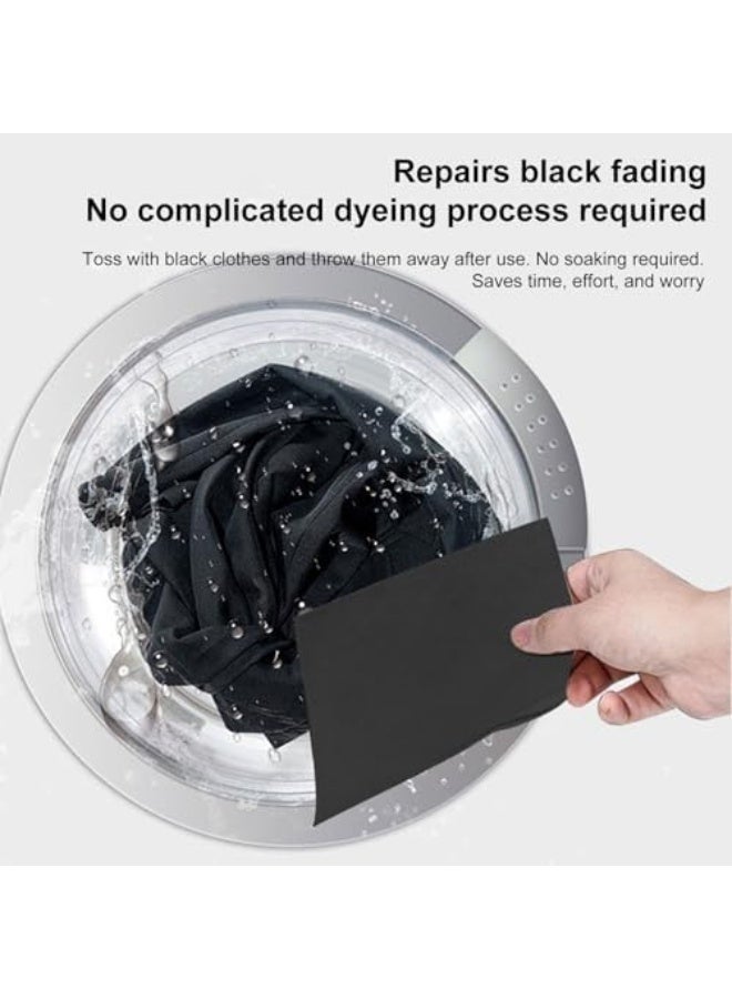 صبغة قماش سوداء للملابس، مُجدد لون، أوراق صبغة سوداء | للعناية بالأقمشة في الغسالة واستعادة الملابس - Image 3