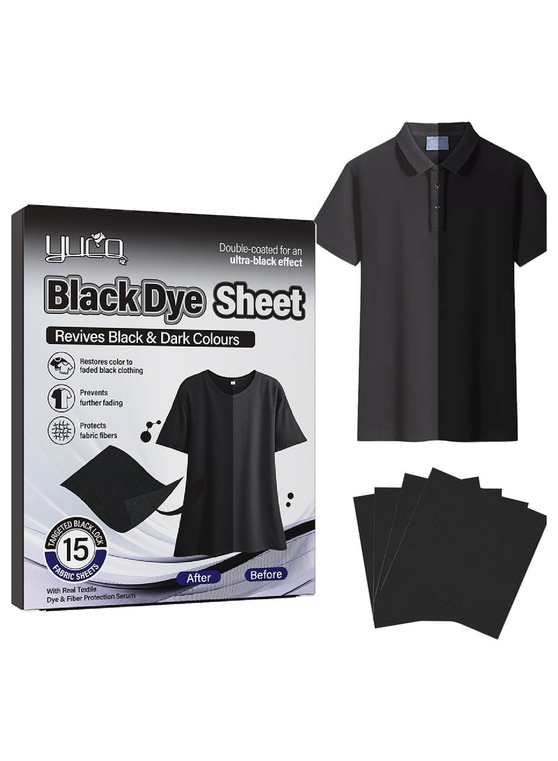 صبغة قماش سوداء للملابس، مُجدد لون، أوراق صبغة سوداء | للعناية بالأقمشة في الغسالة واستعادة الملابس - Image 1