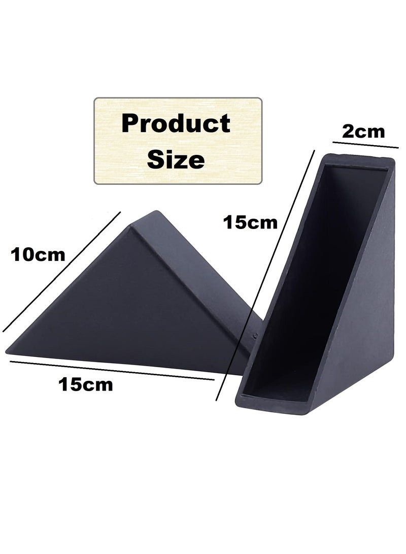 4Pcs Triangle Corner Protector, Plastic Glass Table Shelf Corner Guards, Black Mirror Corner Covers, Baby Proofing Edge Protector (Black) - Image 2