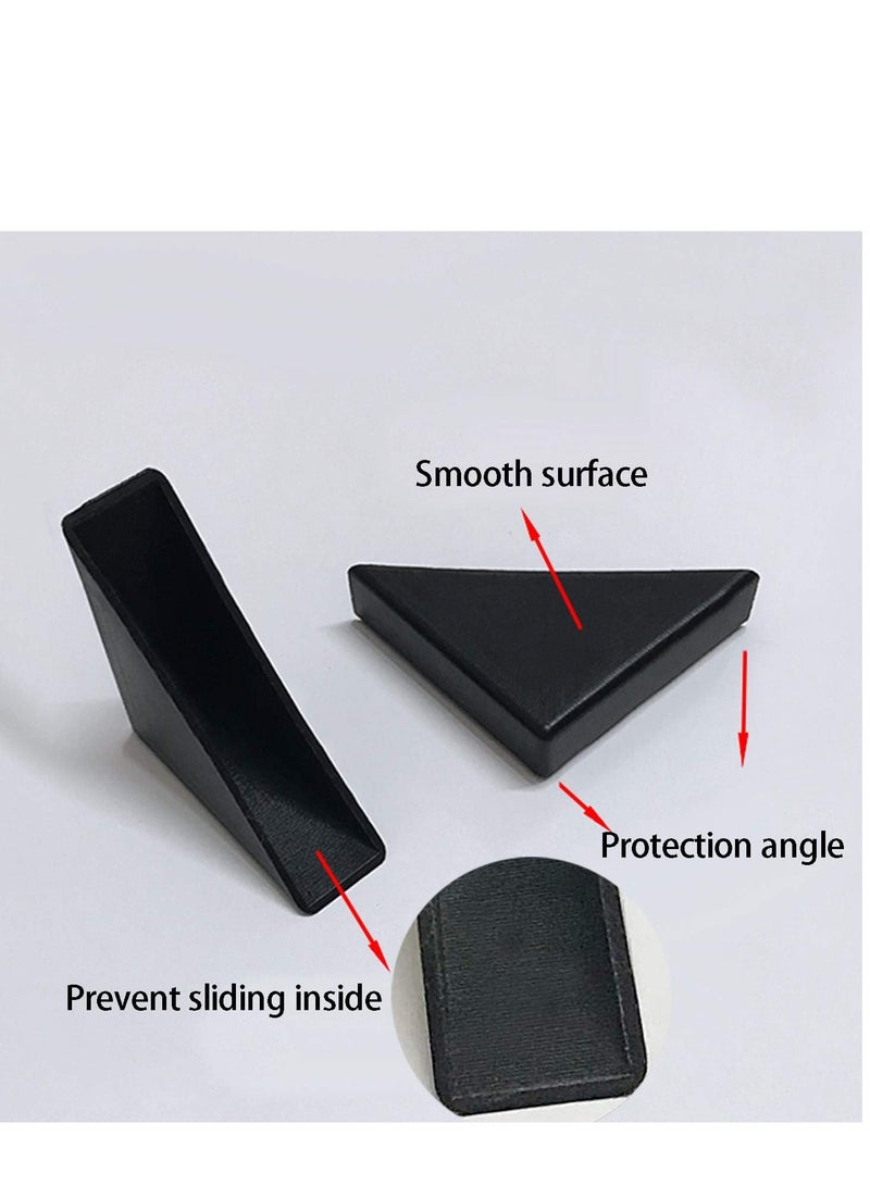 4Pcs Triangle Corner Protector, Plastic Glass Table Shelf Corner Guards, Black Mirror Corner Covers, Baby Proofing Edge Protector (Black) - Image 4