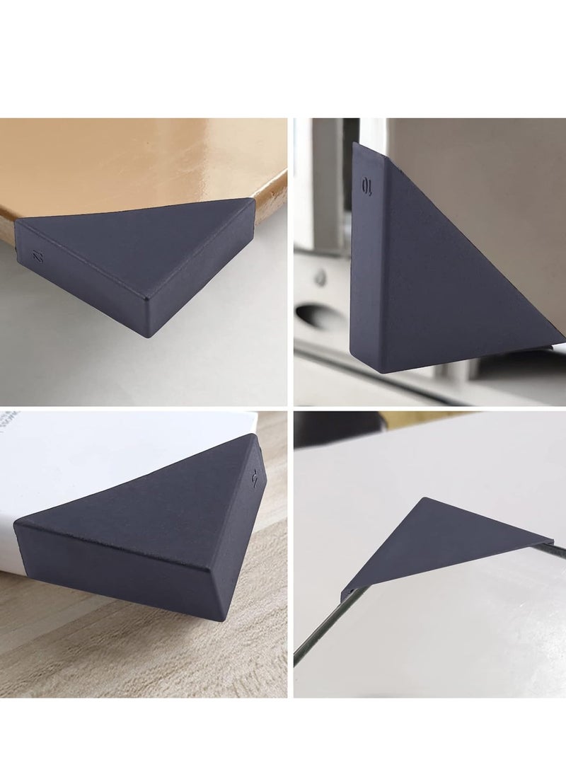 4Pcs Triangle Corner Protector, Plastic Glass Table Shelf Corner Guards, Black Mirror Corner Covers, Baby Proofing Edge Protector (Black) - Image 3