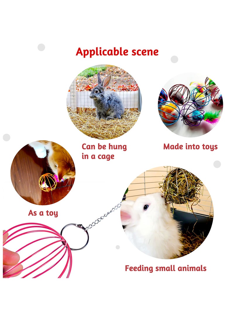 الأزرق جي دبليو Rabbit Hay Feeder Ball 2PCS Bunny Grass Sphere Play Chew Toy 2 in 1Hay Manger Dispenser Small Animals for Chinchillas Hamsters - Image 4