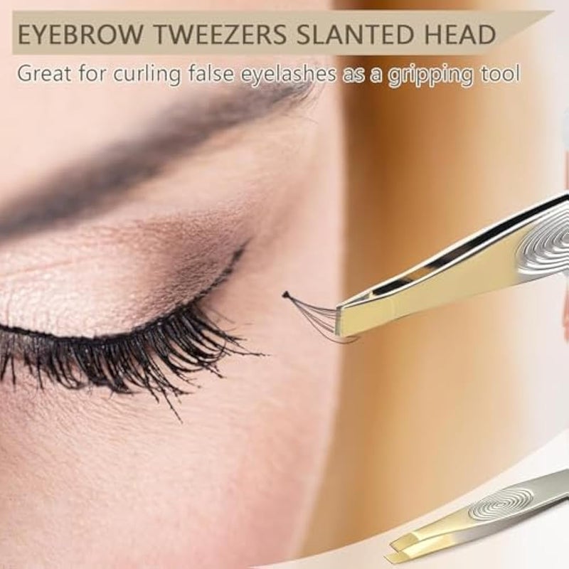Tweezer - Professional Eyebrow, Facial & Hair Remover - Etched Interior Tip to Grab Hair From the Root-SILVER - Image 3