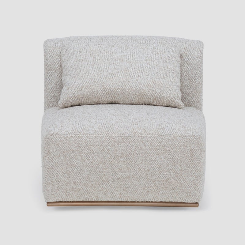 AL HUZAIFA FURNITURE Carys Armless Swivel Chair, Fully Upholstered In Fabric With Metal Legs - Image 2