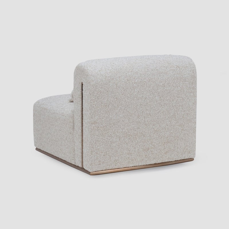 AL HUZAIFA FURNITURE Carys Armless Swivel Chair, Fully Upholstered In Fabric With Metal Legs - Image 4