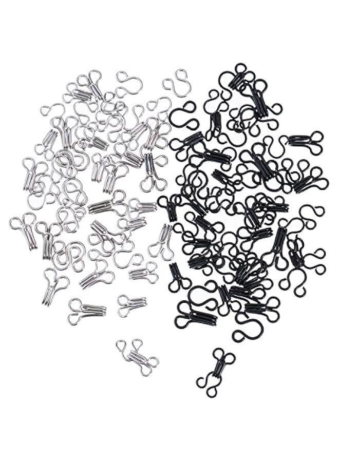 Generic 50 Set Sewing Hooks and Eyes Closure for Bra and Clothing, 3 Sizes (Silver and Black) - Image 3