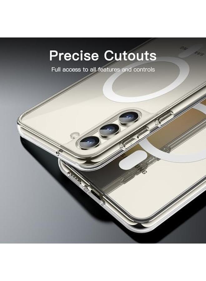 جي تيك جراب مغناطيسي لهاتف Samsung Galaxy S23 مقاس 6.1 بوصة متوافق مع Magsafe غطاء حماية مقاوم للصدمات للهاتف غير قابل للاصفرار، شفاف صلب من مادة البولي كربونات - Image 5