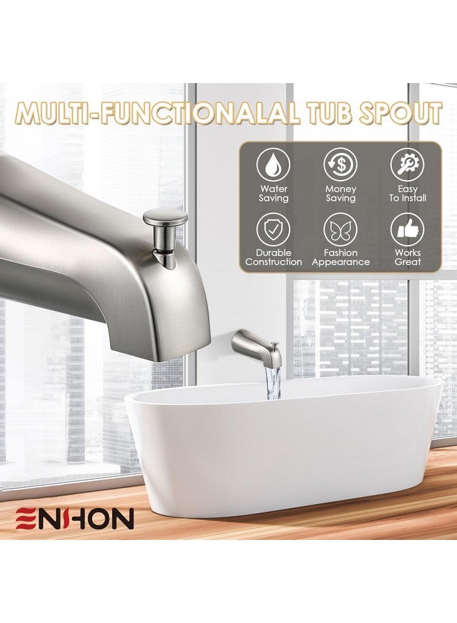 Enhon 1 Pack Slip on Tub Spout with Diverter, Compatible with American Standard 8888026.002 Tub Spout, Bathroom Bathtub Faucet, Fits 1/2" Copper Water Tube(5/8" Dia), 5/32" Hex Wrench (Brushed Nickel) - Image 3