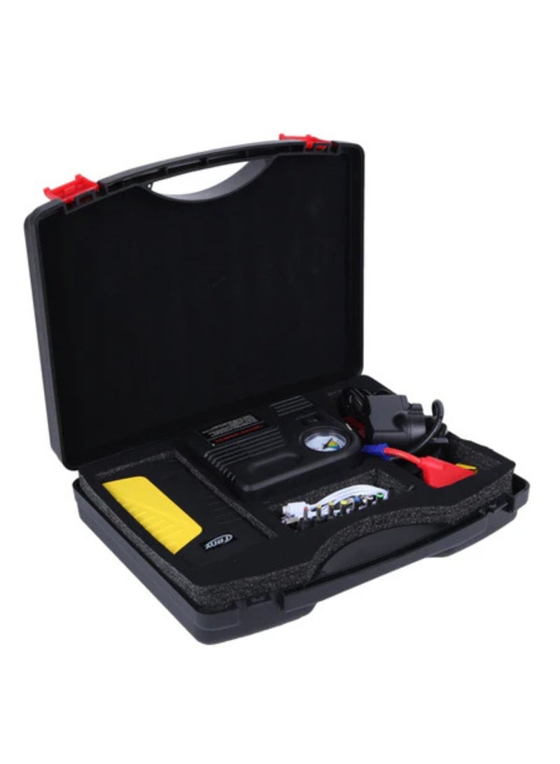 كروني ضاغط هواء D16 KM-09 مع مشغل تشغيل السيارة التلقائي، شاحن بطارية 12 فولت، بنك طاقة، محطة طاقة محمولة، كابلات تشغيل، إكسسوارات السيارات، إلكترونيات السيارات للطرق الوعرة. - Image 1