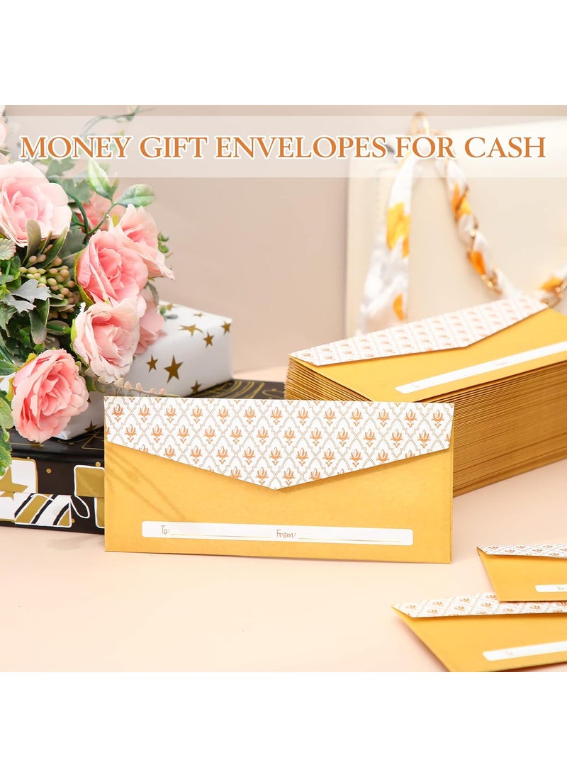 Teling Teling 100 Pack Gold Money Envelopes for Cash Gifts Kraft Small Coin Envelopes Bulk Decorative Holders for Currency Birthday Graduation Wedding 3 x 7 Inches  - Image 3