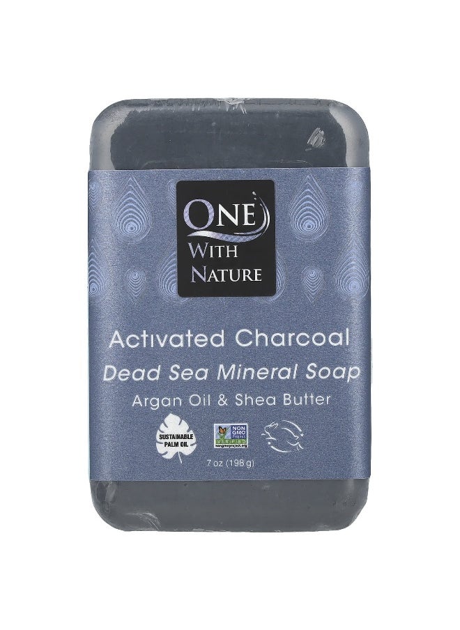 ONE WITH NATURE One with Nature, Dead Sea Mineral Soap Bar, Activated Charcoal, 7 oz (198 g)  - Image 1