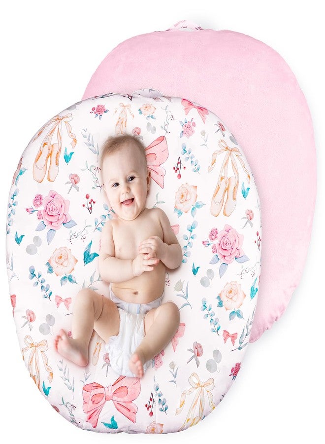 GFU Newborn Lounger Cover Replacement, Soft Baby Lounger Cover 1 Pack, Breathable Infant Removable Slipcover for Boys Girls, Pink Flowers - Image 2