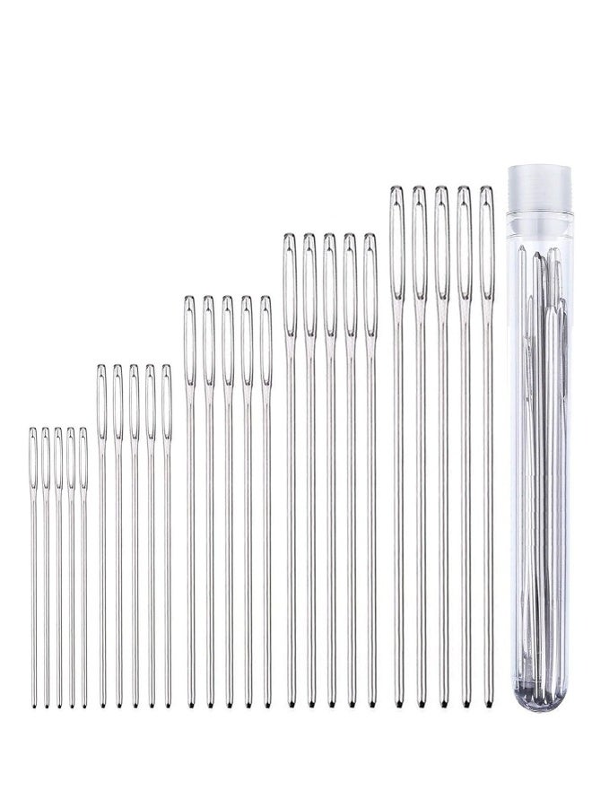 Tapestry Darning Needle for Crochet Needles Five Sizes 14, 16, 18, 20, 24 - Large Eye Blunt 25 Pcs Cross Stich Knitting, Crafting Projects with 1 Storage Bottles