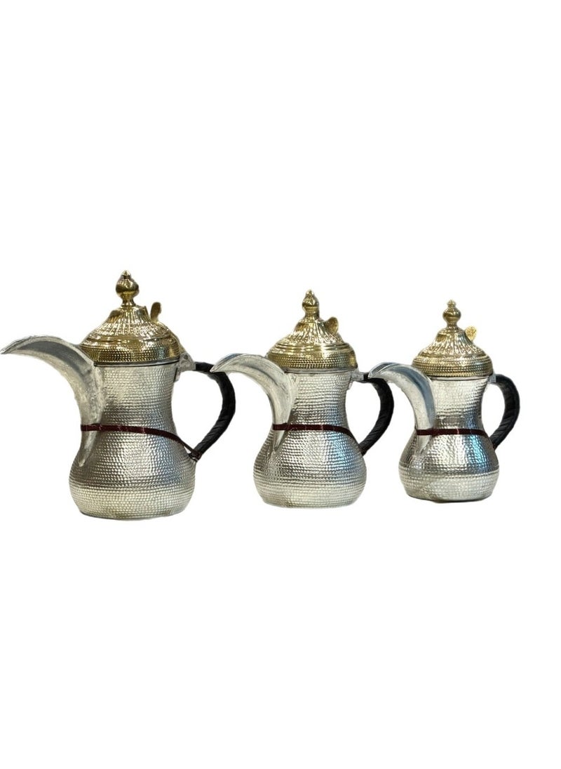طقم دلال نحاس ٣ حبات حب الرمان